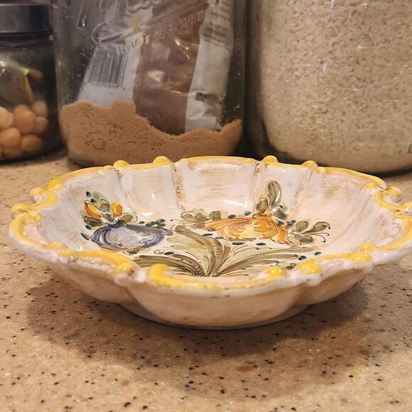 Vintage Meiselman Hand-Painted Floral Ceramic Dish - Picture 3 of 4